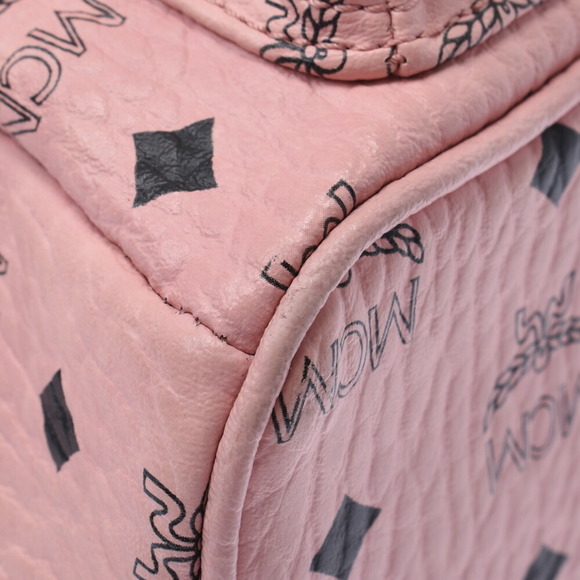 MCM Backpack Side Studs Pink Leather Daypack - Picture 5 of 12